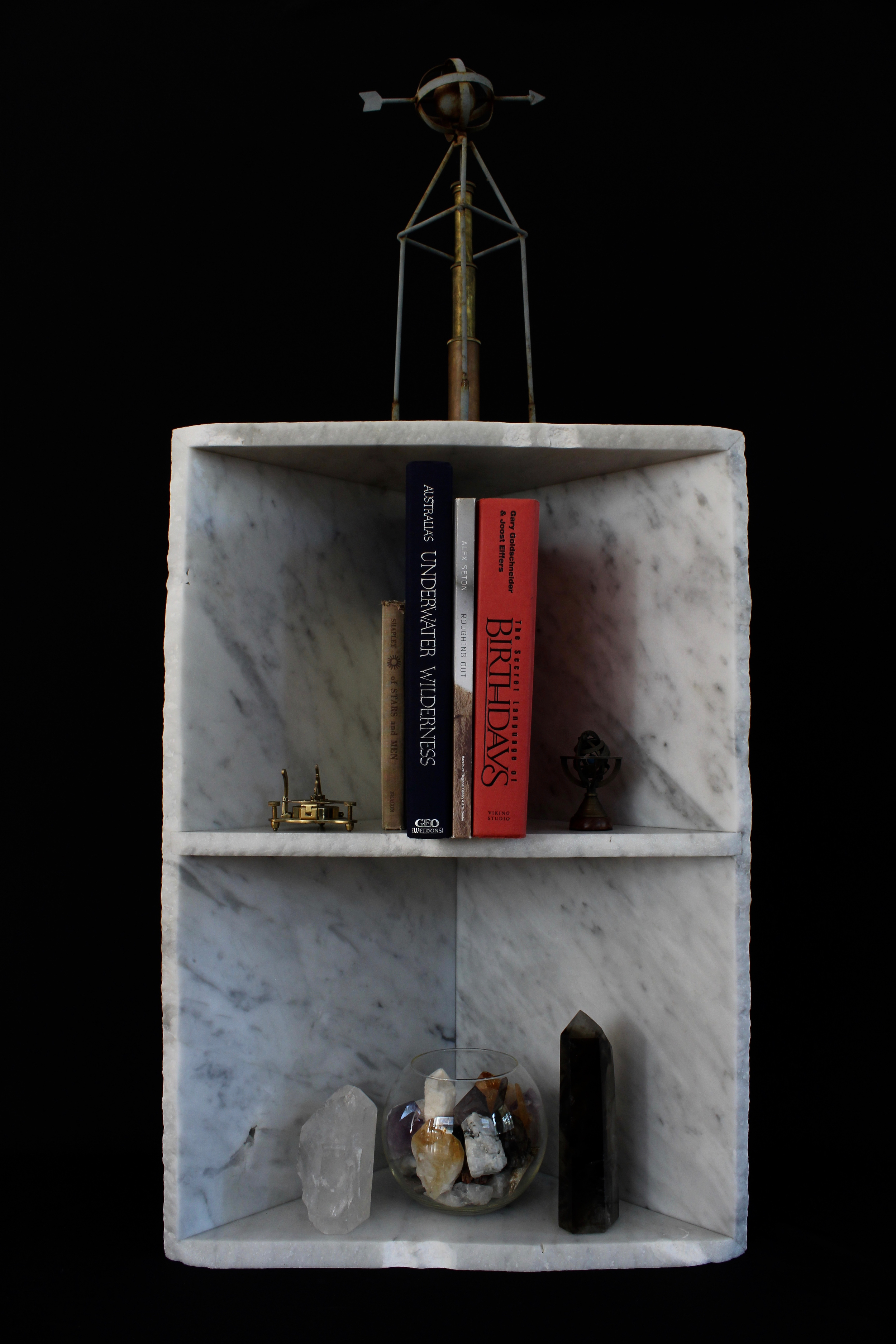 Carrara Marble Corner Shelves