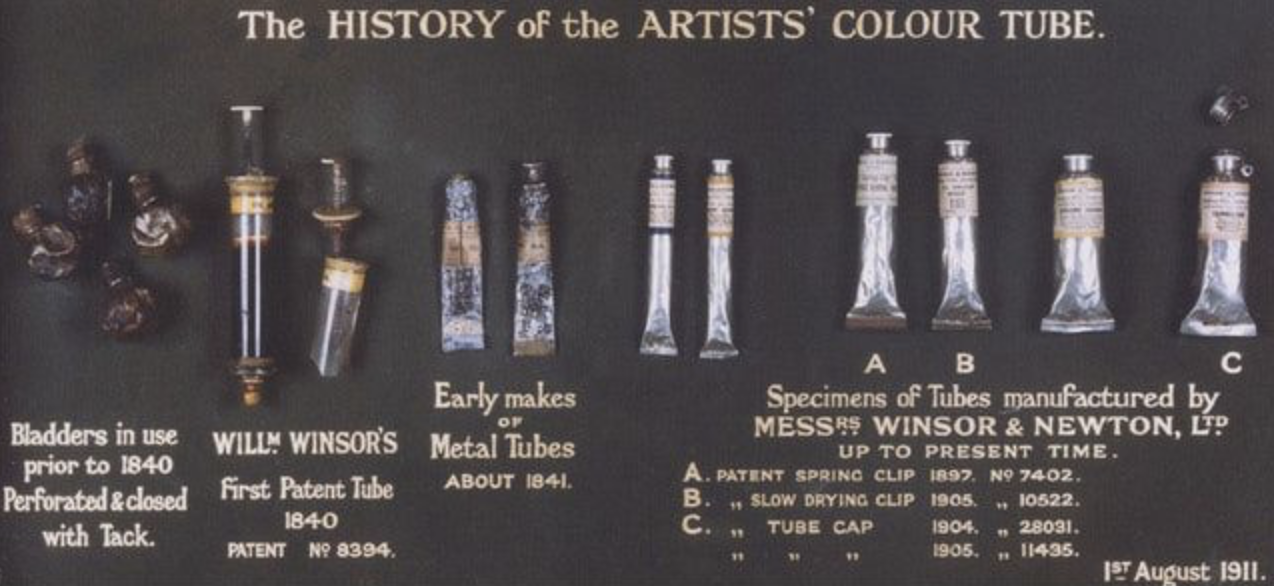 Первые краски в тюбиках. Тюбик с краской. Тюбик для красок изобретение. Тюбики с краской 19 века. First tubes
