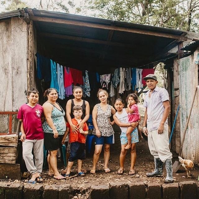 &ldquo;This is a family standing together in front of their home in rural Nicaragua. Located in the jungle, 2 hours inland, most of these people have still never seen the ocean. They all share two rooms, beds and donated clothing. On this day, this f