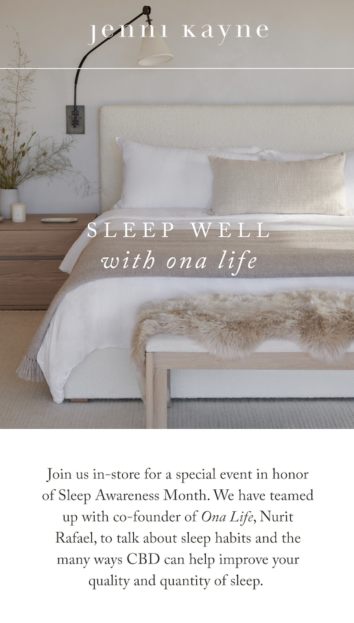 Jennie Kayne + ONA = Sleep Event
