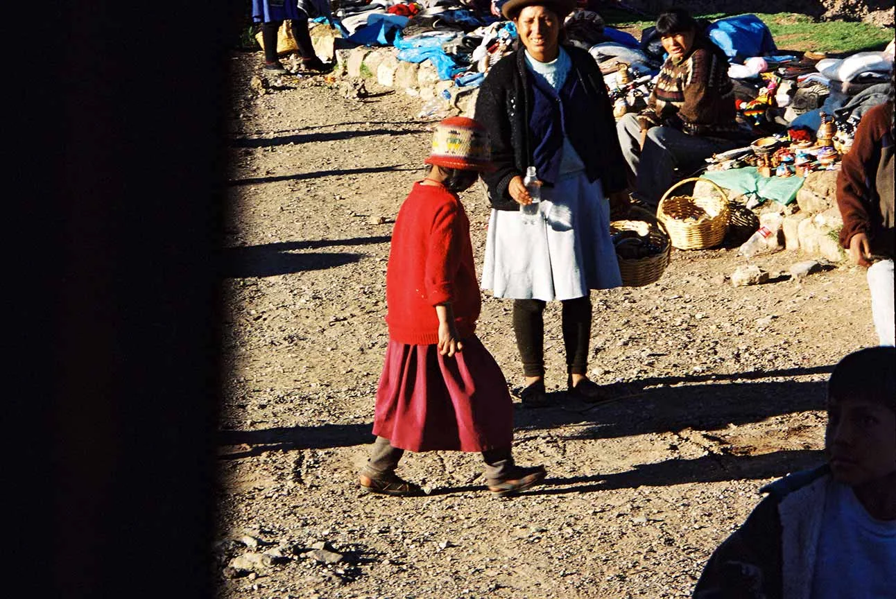 1999 Peru, Cusco, People Seen From a Tourist Bus