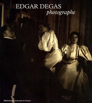 Degas (on the left) with his family posing for a picture - the cover to Edgar Degas Photographe published by the Bibliotheque Nationale de France