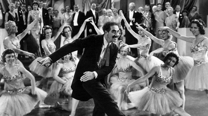 Classical Ballet with traditional poses - but there appears to be something wrong - Duck Soup 1933 The Marx Brothers