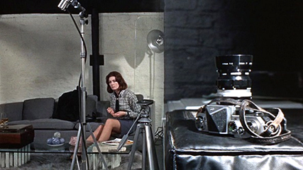 Blow-Up Vanessa Redgrave as Jane and the camera both in perfect focus but the framing emphasizes the flat geometry of the space.