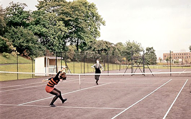 Blow-Up Mimes play imaginary tennis.