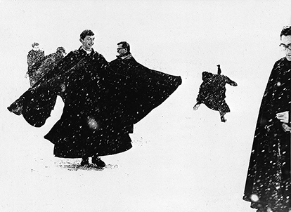 Mario Giacomelli, Priests 1961-1963 Hard contrasts, idiosyncratic framing, and faces as in Neorealism.