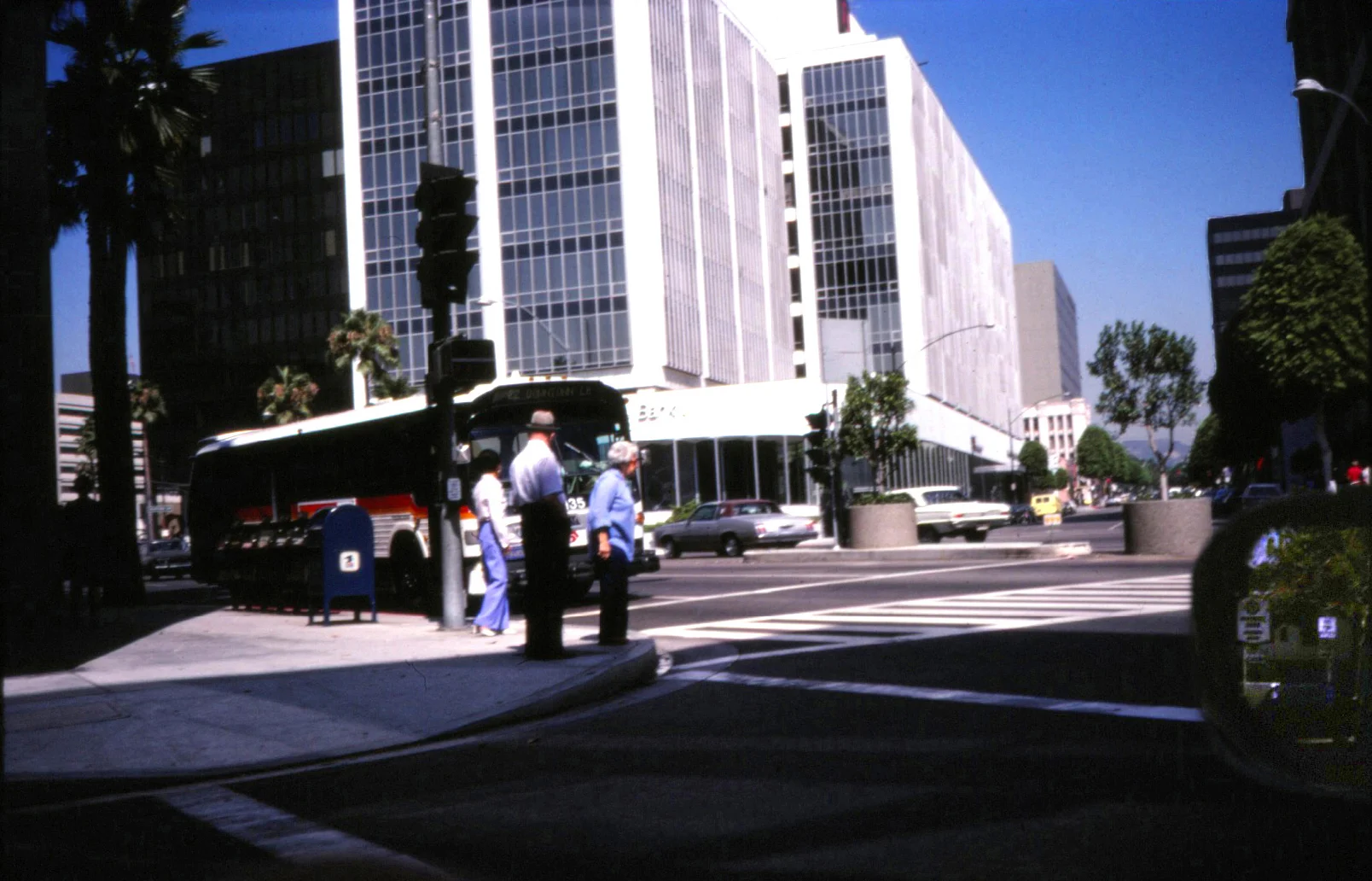 1979 LA, Three Pedestrians on Wilshire and Santa Monica Blv.
