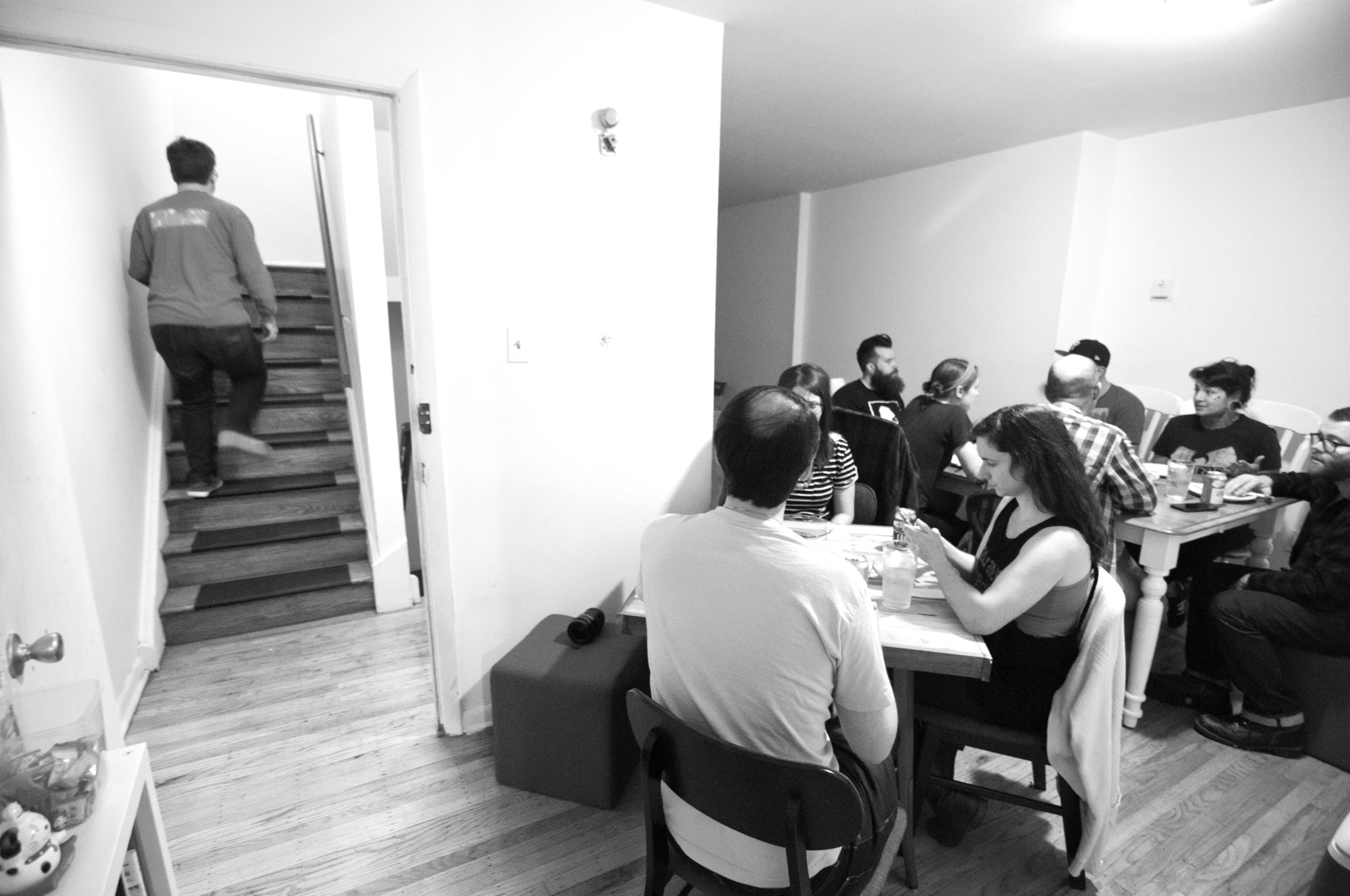 Scenes from ramen socials at the West Philly apartment (photo credit: Andy Hensler).