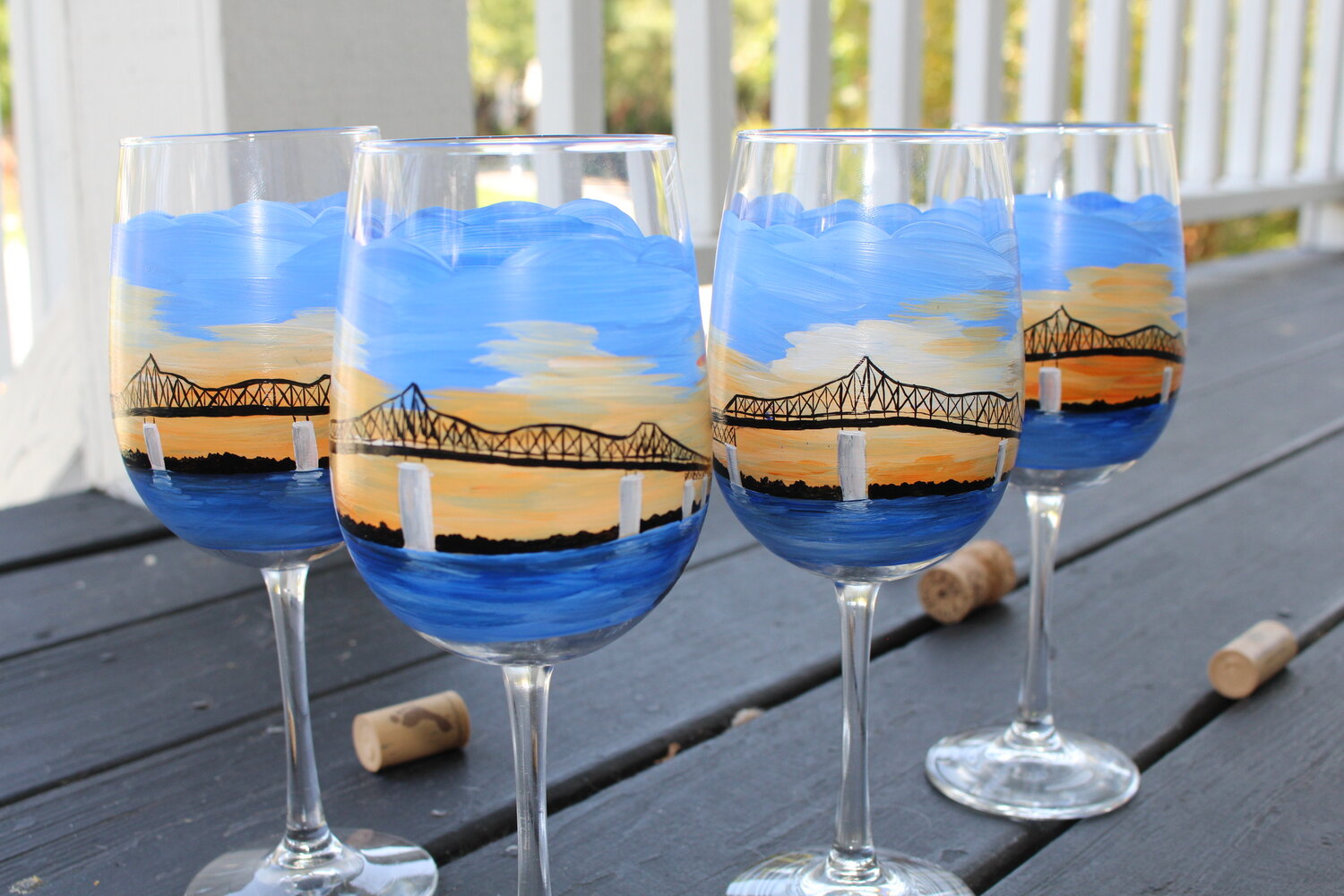 Charleston Skyline Stemless Wine Glass