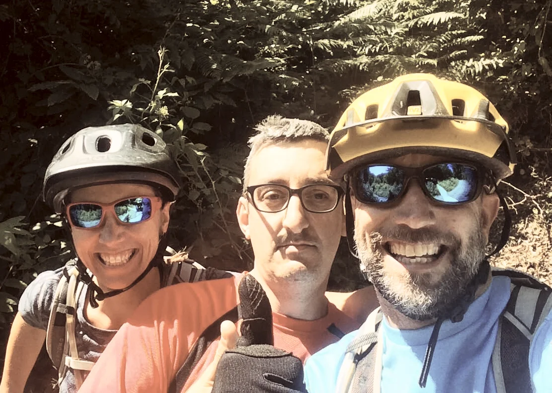 Our new bike buddy, Censi, in Faggeta. He waited at the bottom of our first lap to get this selfie.