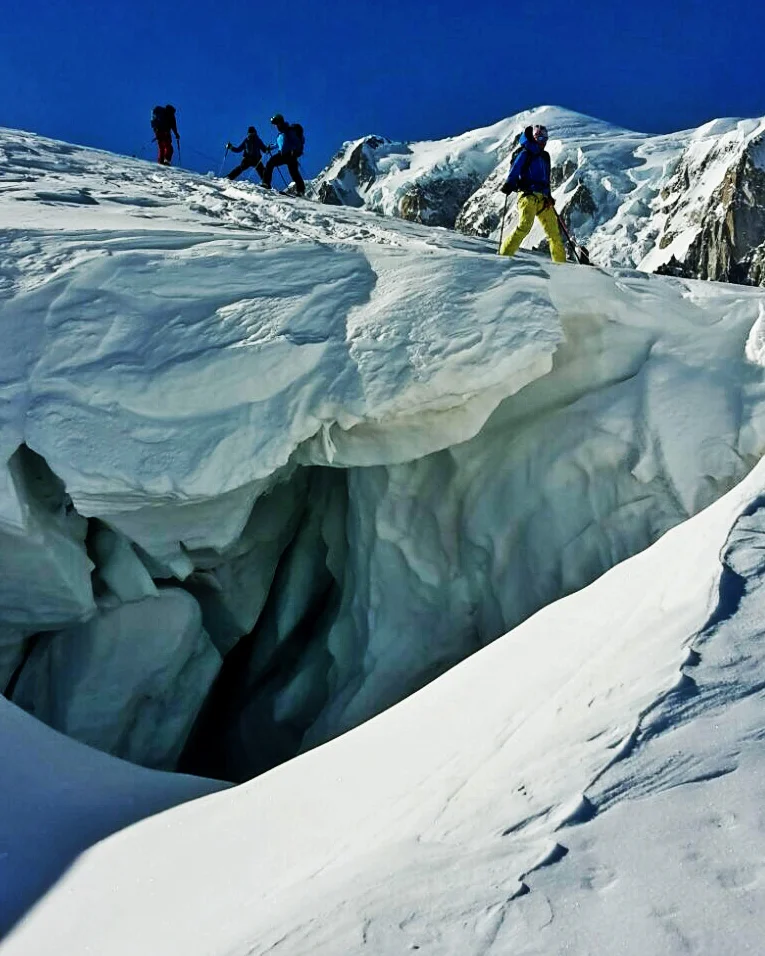 Glacial Teeth with Mont Blanc looming. Photo: Sebastien Corret 