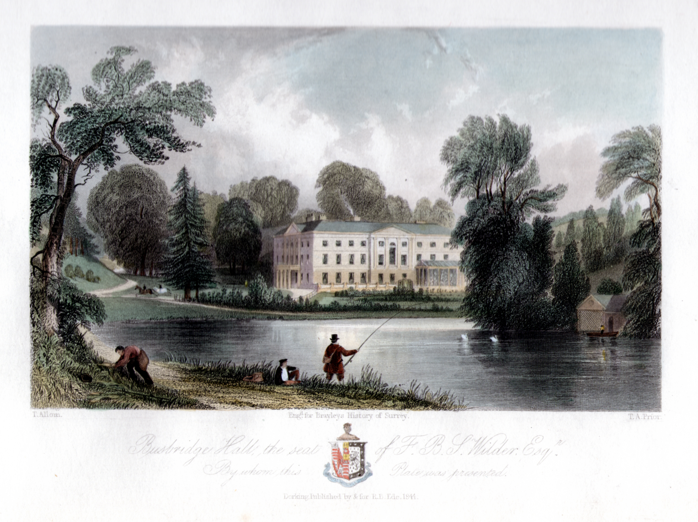  Busbridge Hall engraving  circa  1844 