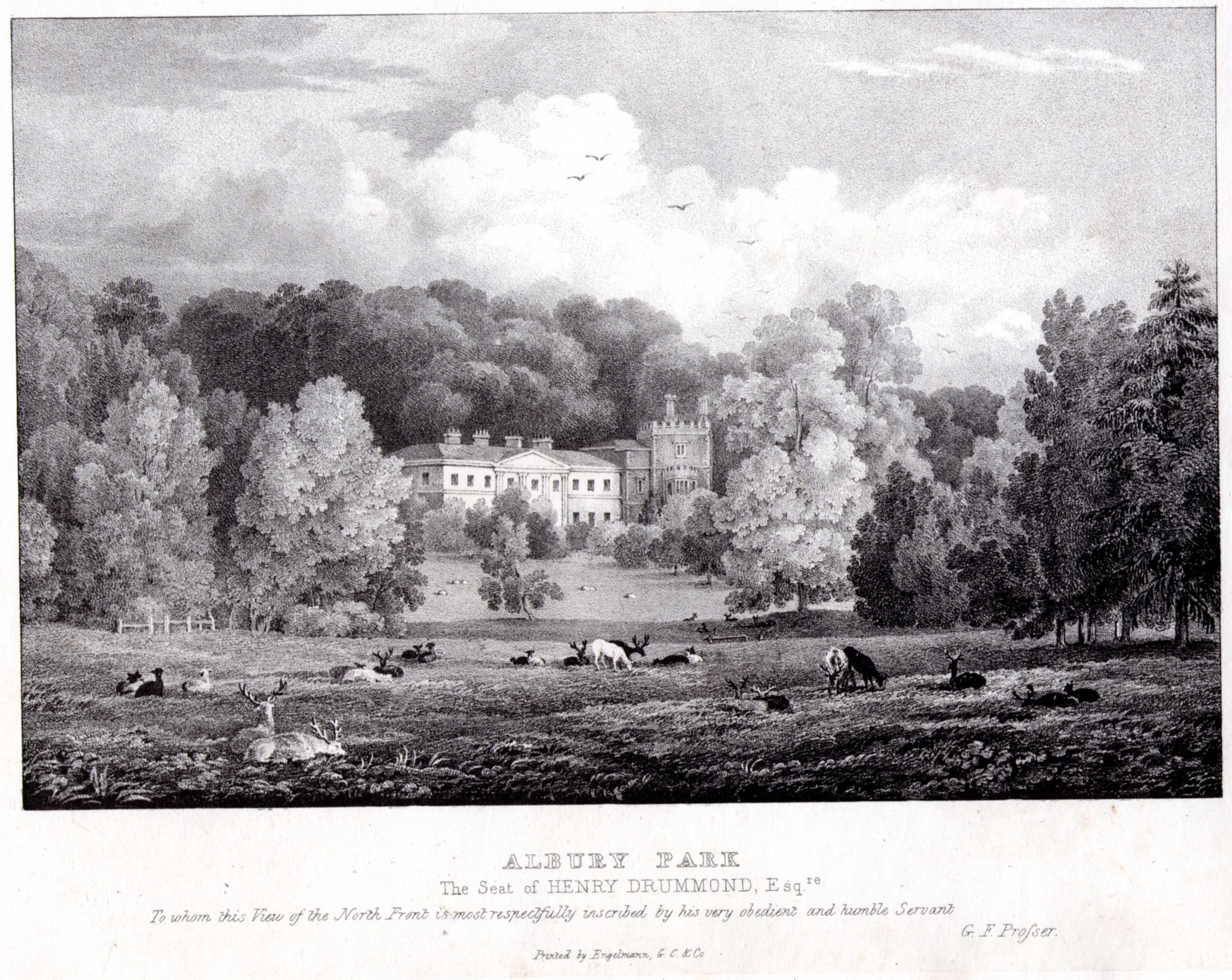  Albury Park, engraving by Prosser  circa  1830 