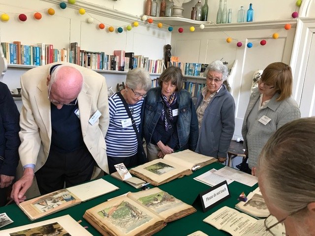  Examining archival materials relating to Repton at Betchworth House 