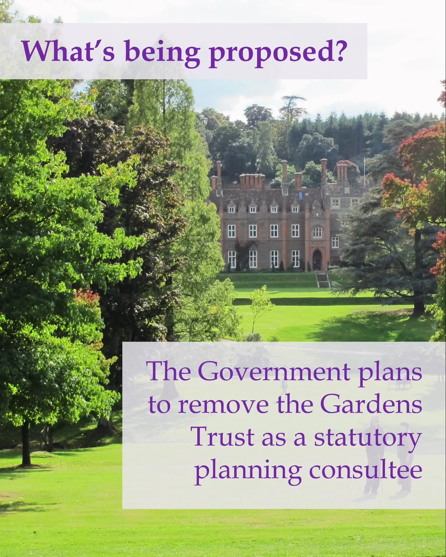 We need your help! Respond to the Government&rsquo;s planning consultation by 13 January to secure the future of Surrey&rsquo;s historic landscapes!

The Government is consulting on proposals that could remove @thegardenstrust as a statutory consulte