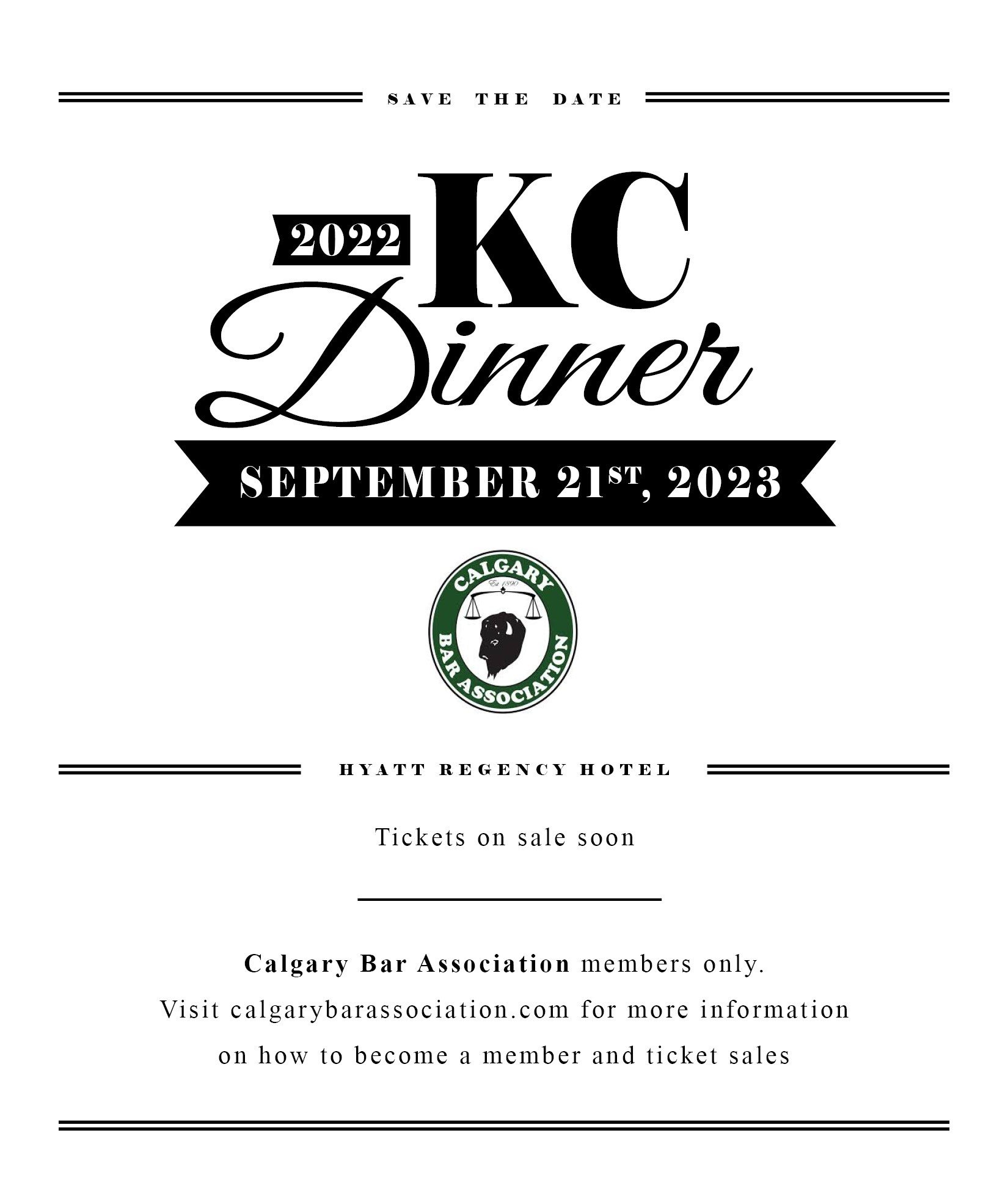 KC & Judges Dinners — Calgary Bar Association