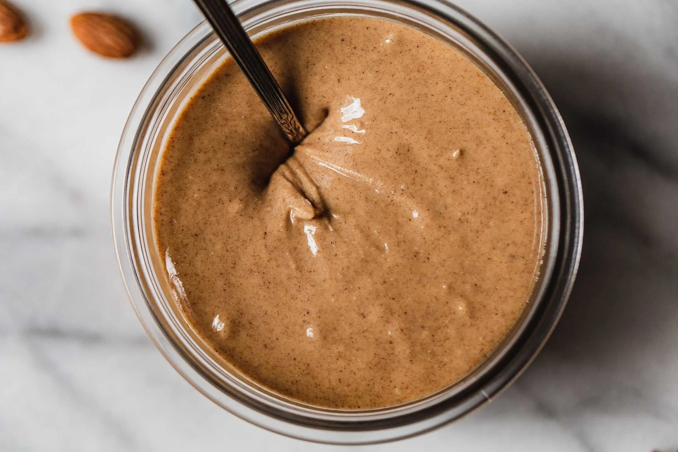 Almond butter is a popular vegan food, that comes at a high cost to the planet. Image credit: Amy in the Kitchen