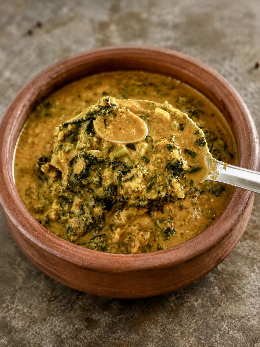 Dry Prawns and Malabar Spinach Bhaji