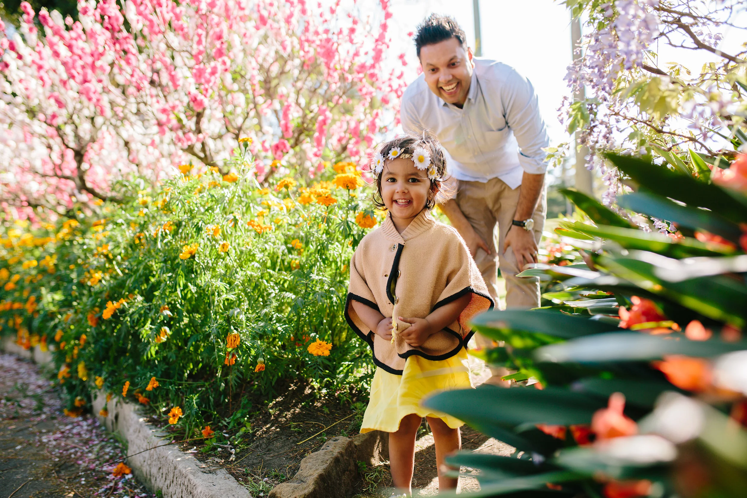 dad and daughter playing