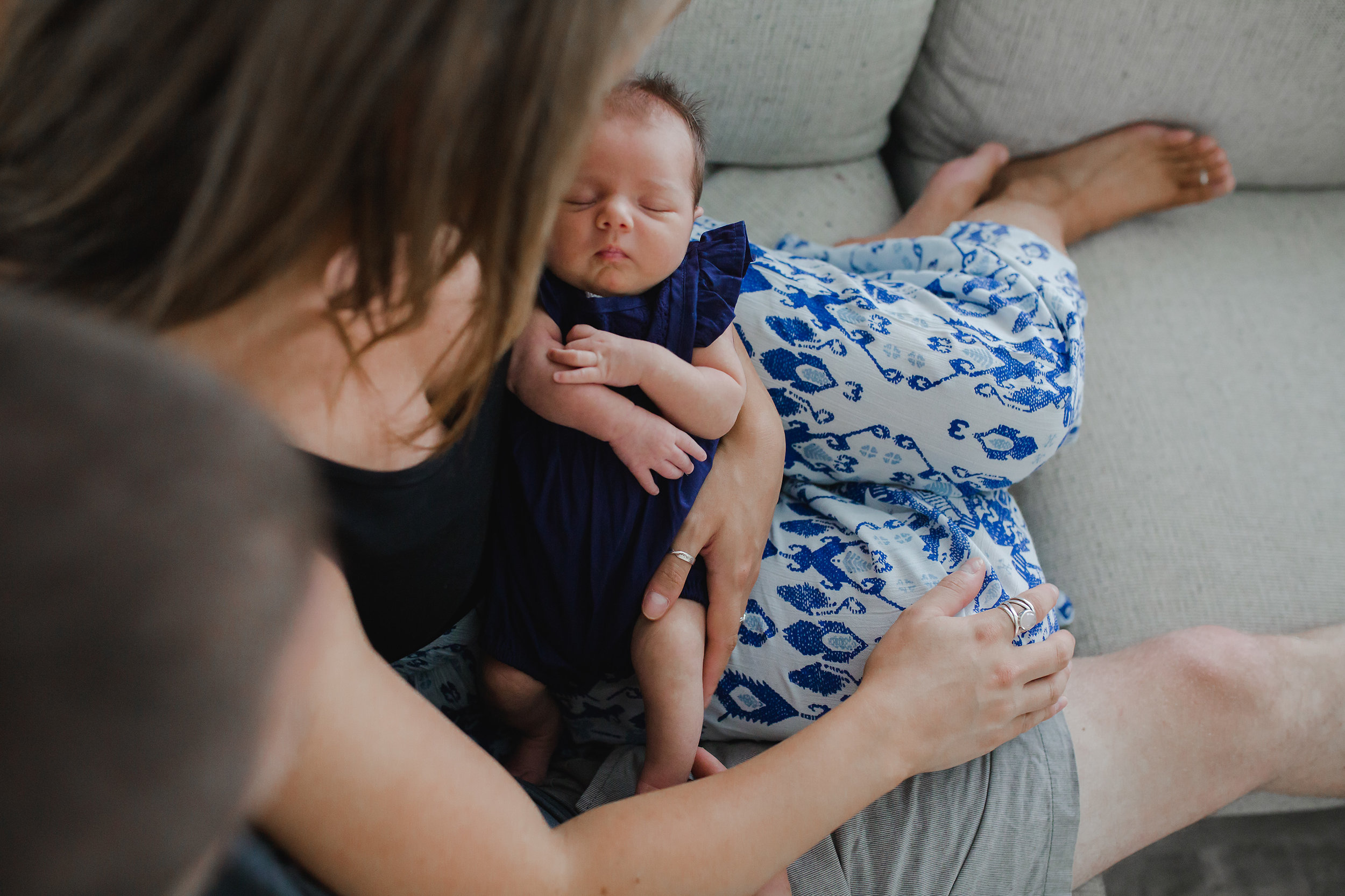 Baby girl with family