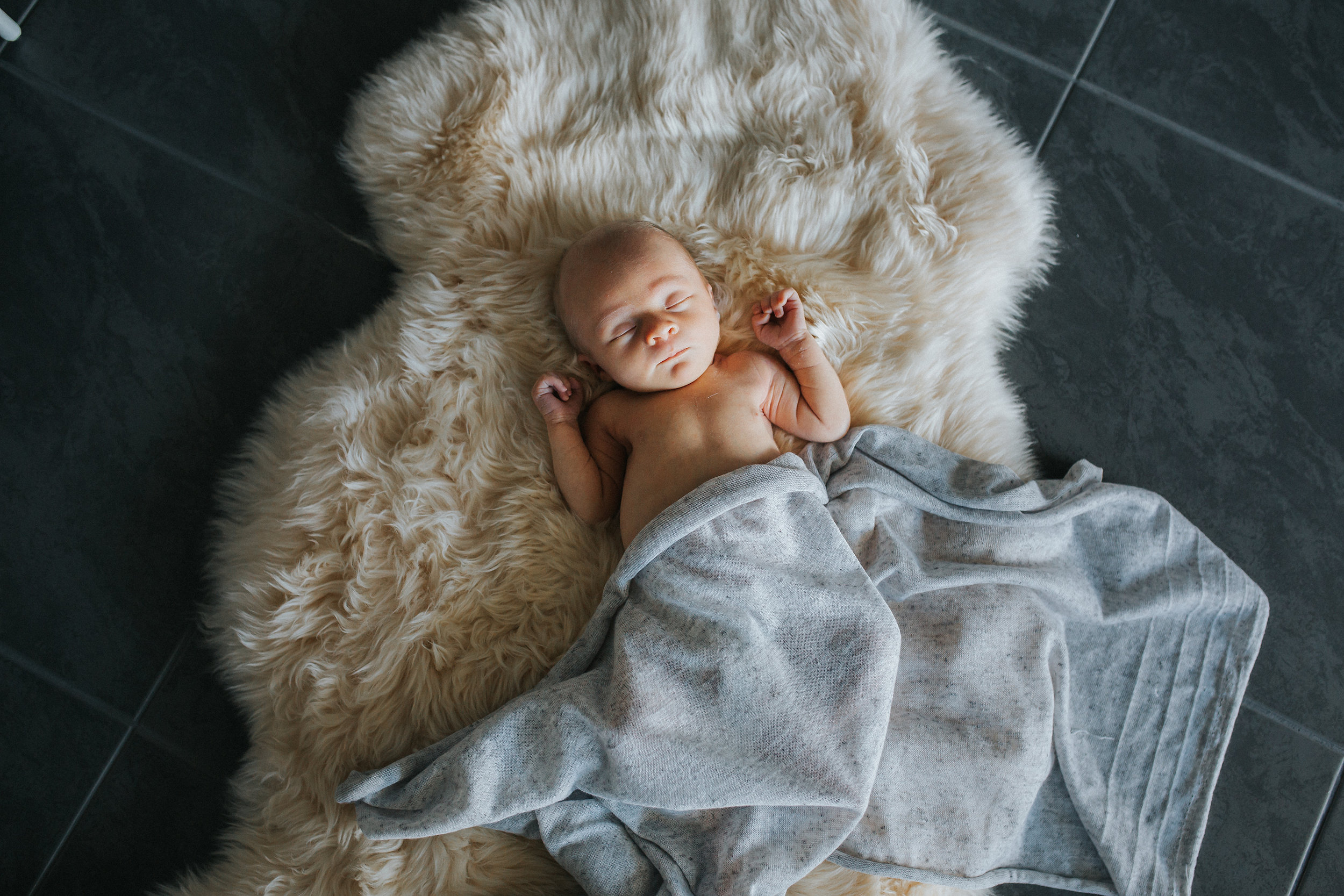 baby boy on sheepskin