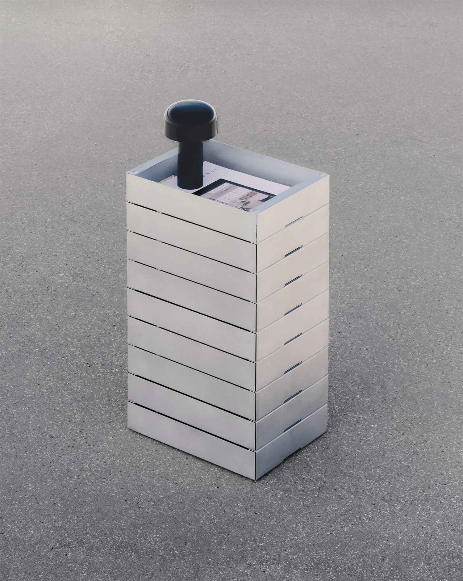 KGT storage box container by CP - RV for UTIL in an exclusive hand brushed  raw aluminium edition — analograum