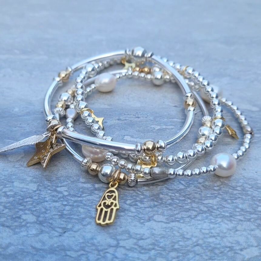 This Bracelet Stack has been so popular lately, every element Sterling Silver with Gold Vermeil highlights and designed by me. &hearts;️&hearts;️
Elevate your everyday style with some great wristwear 😊 #braceletstacks #armcandy #wriststacks #wristwe