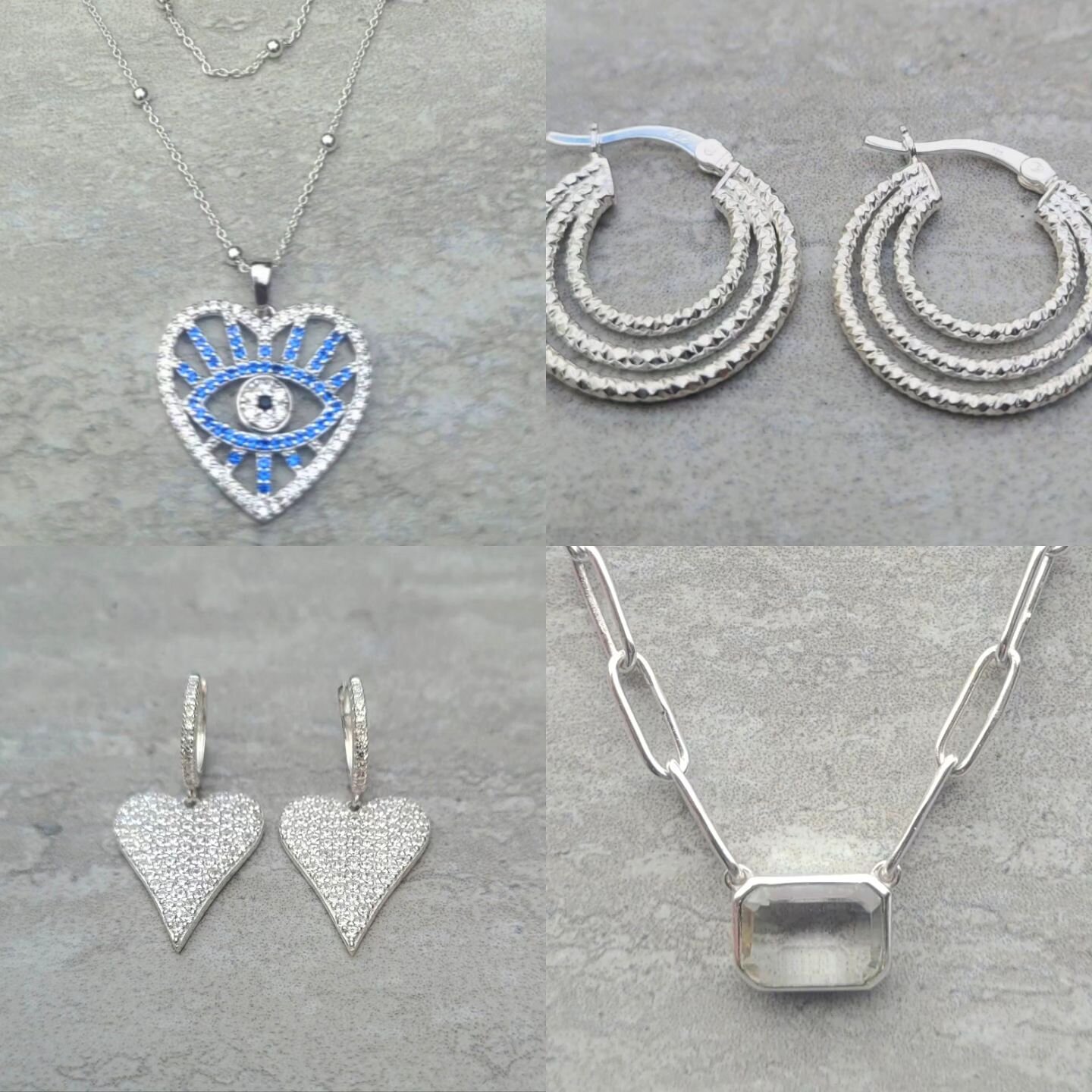Silver Edit 💙💙 loving the new Evil Eye Heart in Sapphire CZ, comes on a fine double layered chain, it's beautiful ... All Sterling Silver and available now. 
#evileyenecklace #hearthoops #cznecklace #silverheart #layeringnecklaces #silveraccessorie