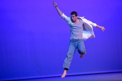 Isaiah in 2015, doing his Senior Project on Modern Dance. Photo courtesy of Dyana van Campen .