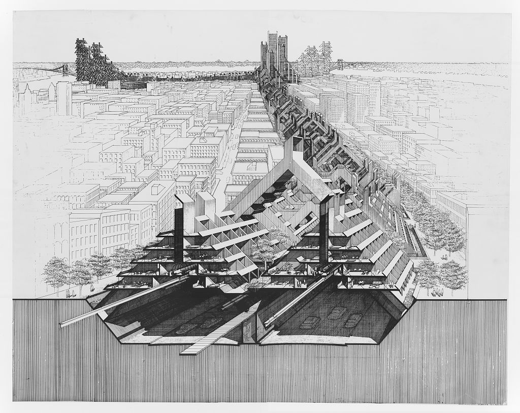 Lomex: Lower Manhattan Expressway, proposed 1962 source: http://www.boweryboyshistory.com/2017/04/citizen-jane-new-film-explores-legacies-moses-jacobs.html see also https://www.curbed.com/2016/5/4/11505214/jane-jacobs-robert-moses-lomex