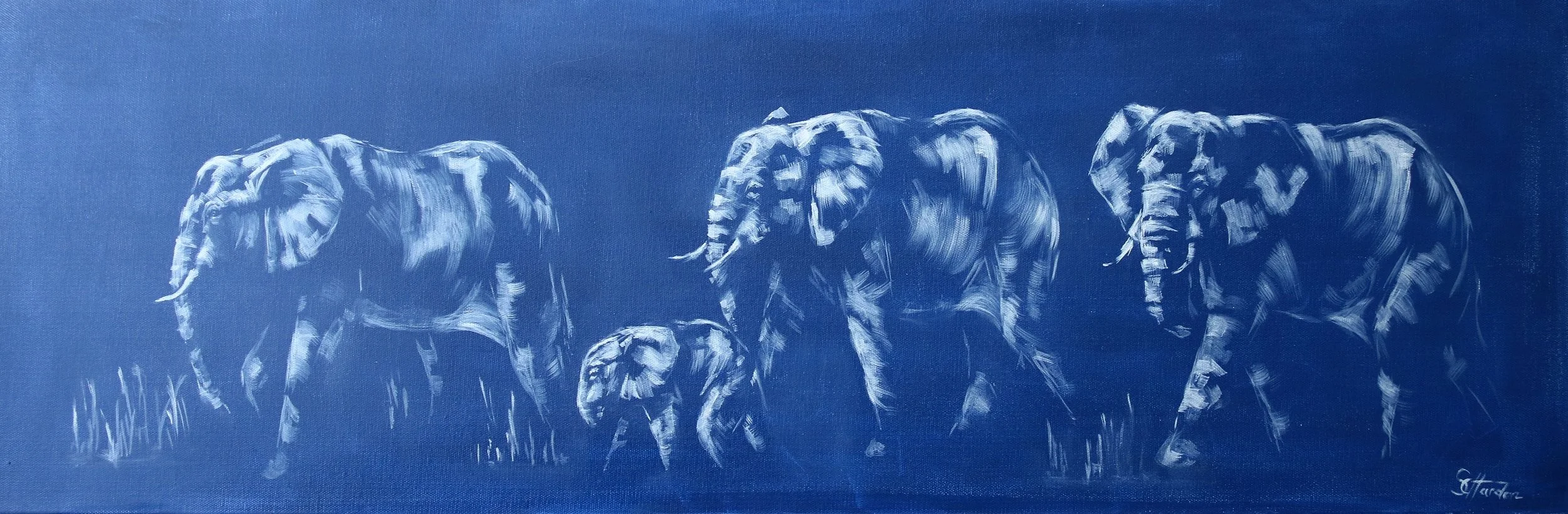 Family Parade oil on canvas 96cmX36cm SOLD