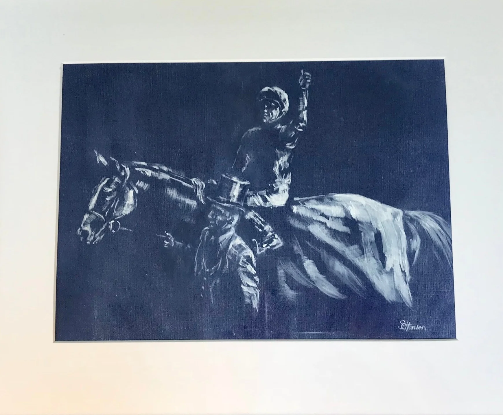 Stradivarious and Frankie Dettori Oil on Paper
