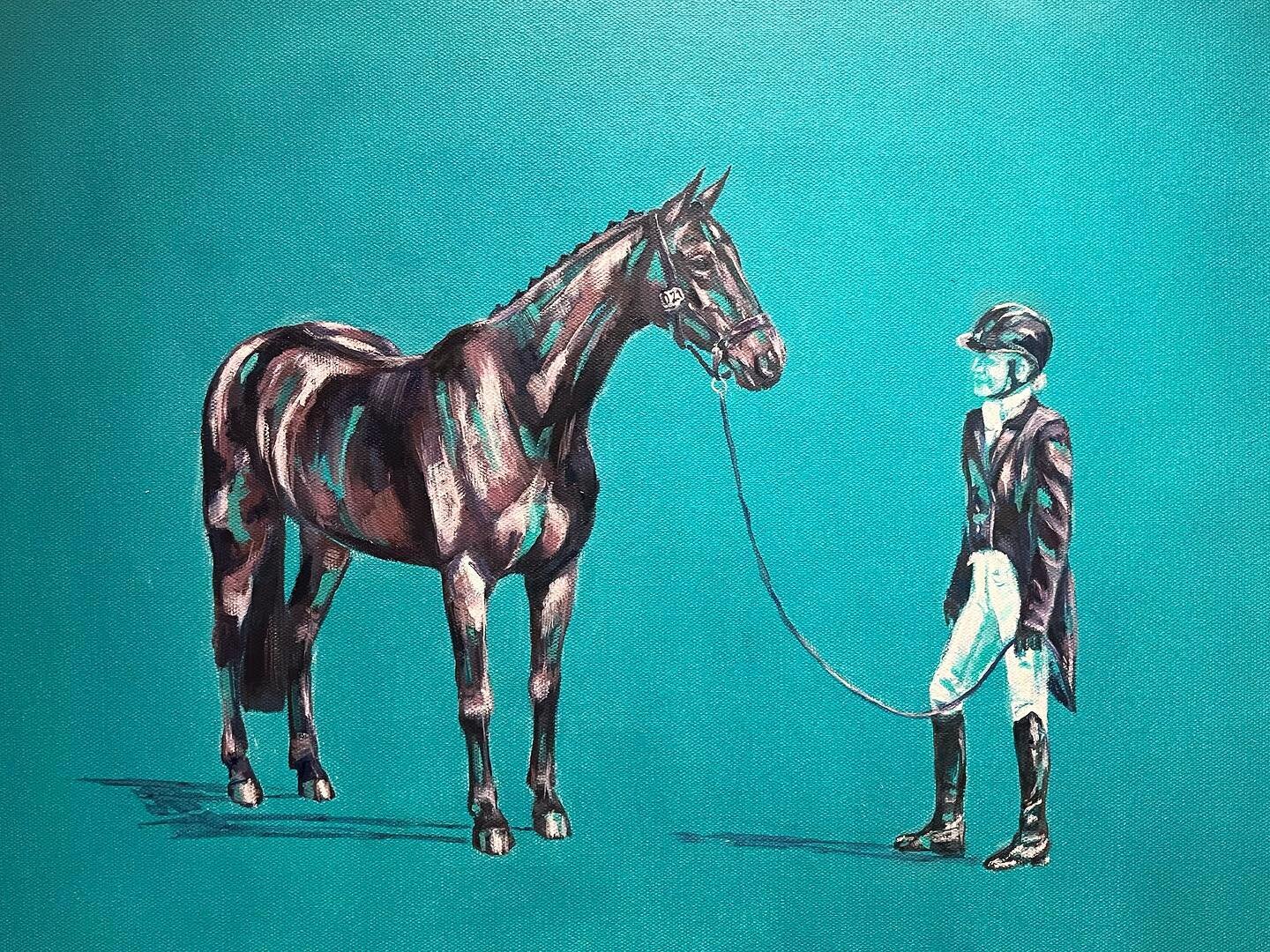 Another unique commission for @lily.mawby &lsquo;s Birthday. Working with a new colourway this time, I am so pleased with how this turned out. #commission #birthdaypresent #unique #painting #oilpainting #limitedcolourpalette #artist #equestrianart #n