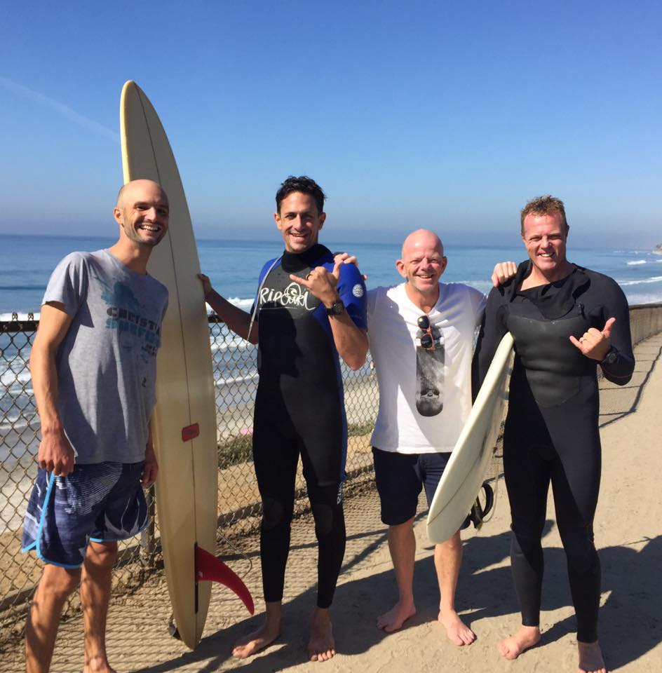 Dustin with the guys in California