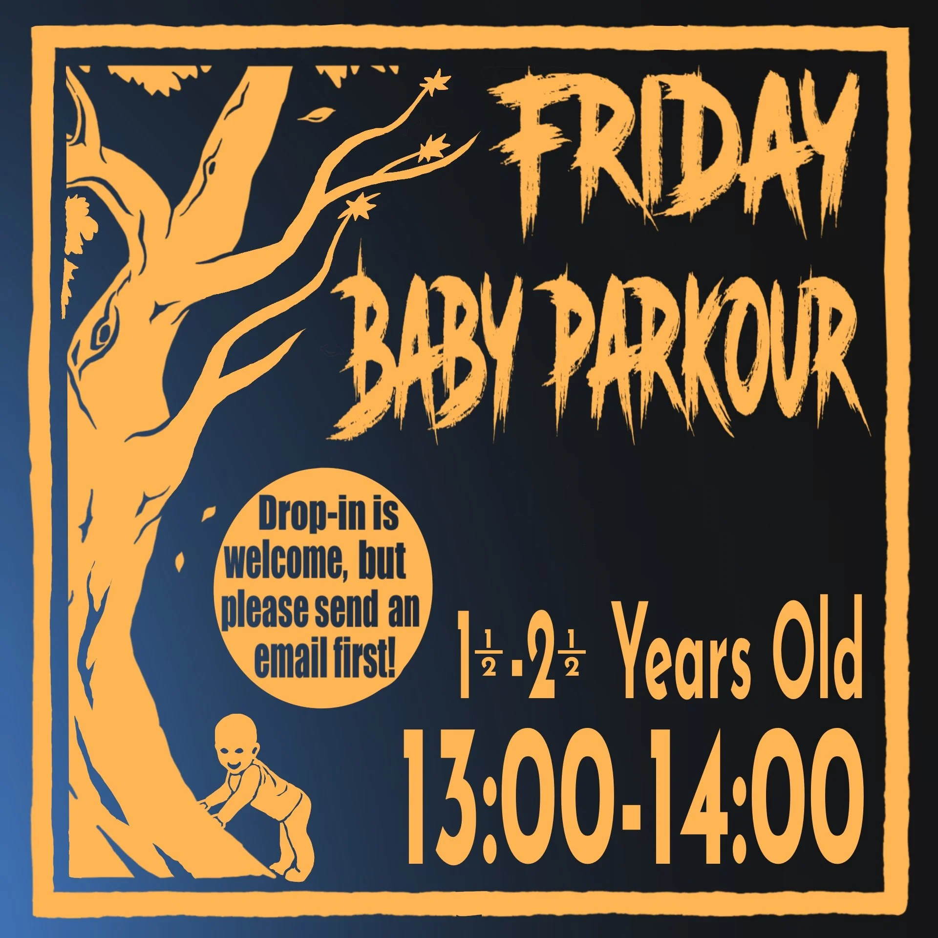 Baby Parkour Friday 13:00,  April 10 to June 12