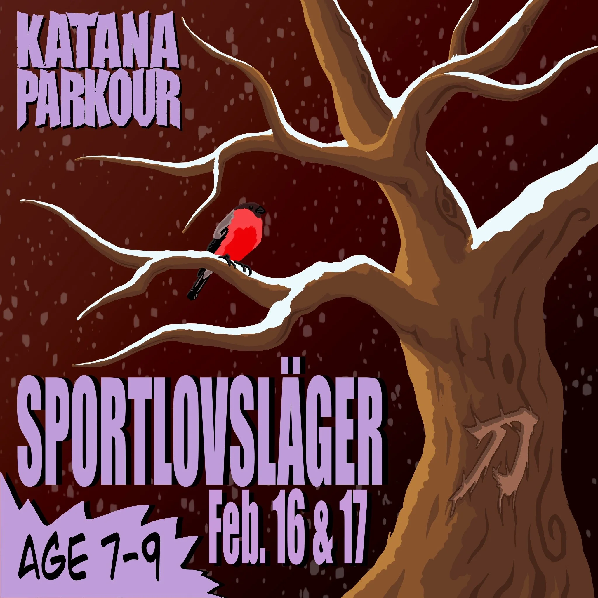 Sportlovsläger 2026 for ages 7 -9, February 16 & 17