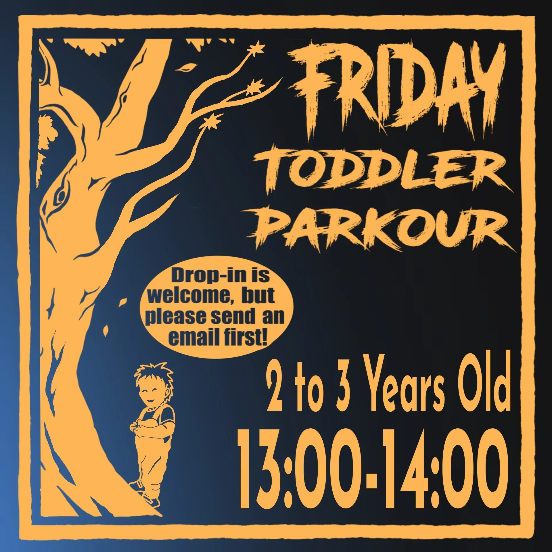 Toddler Parkour Friday 13:00,  August 21 to October 23