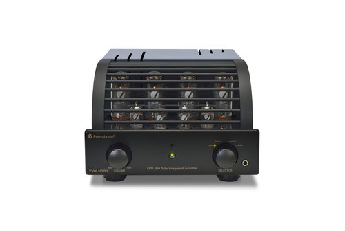 160b - PrimaLuna EVO 100 Tube Integrated Amplifier - black - front - white background.jpg