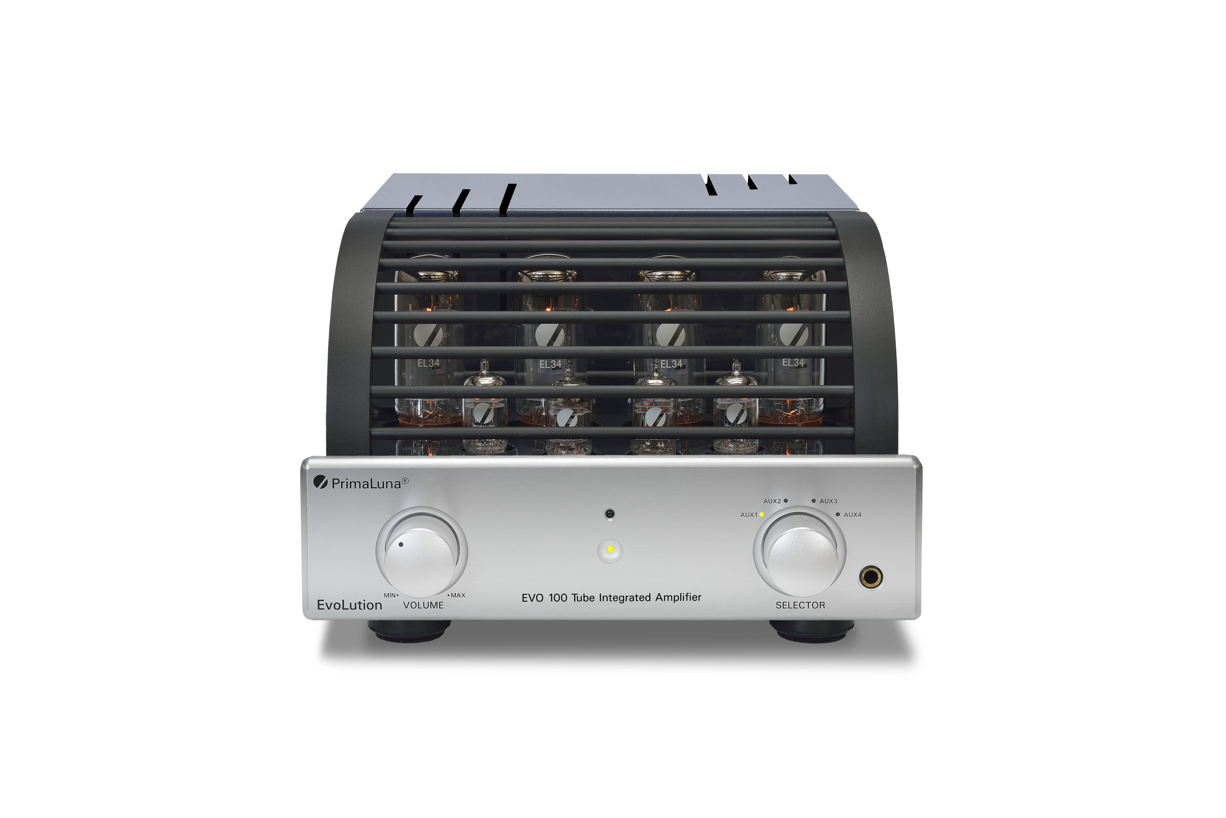 170b - PrimaLuna EVO 100 Tube Integrated Amplifier - silver - front - white background.jpg