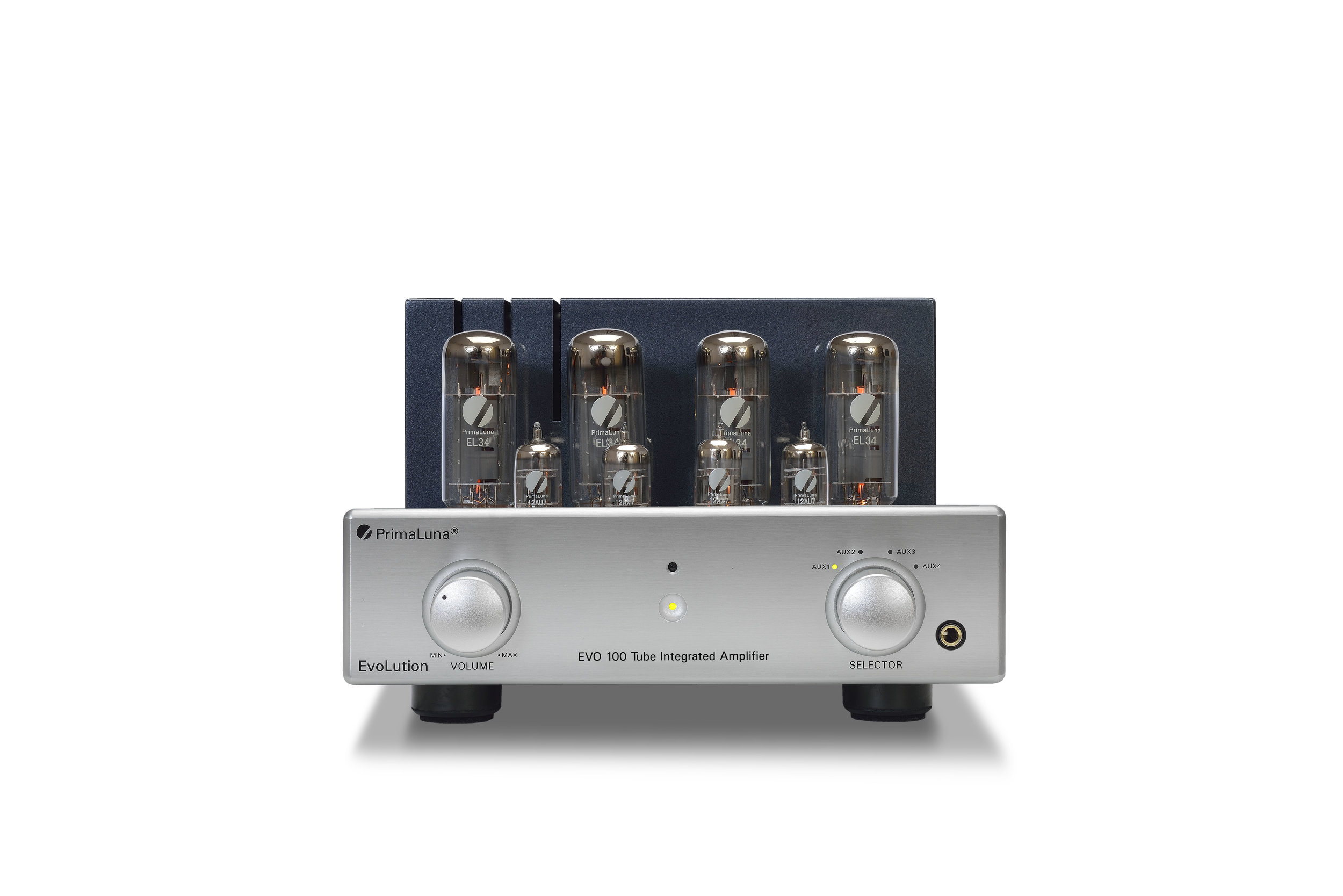 178b - PrimaLuna EVO 100 Tube Integrated Amplifier - silver - front low - white background.jpg