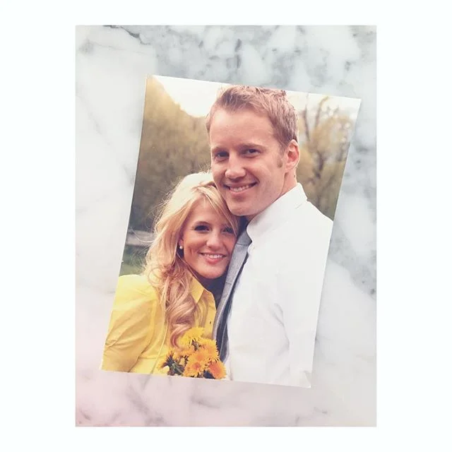 Packing up the house can lead to some good little finds. This is from our engagement shots. Two weeks ago I celebrated 7 years with that hunk. My love for him since this pic was taken has grown 100 fold. Our adventures just keep getting better. And our kid making is impeccable. 👌🏼 #weedsforboquet 😂 #betterhalfindeed 💙 📸: @nataliefenn 😘