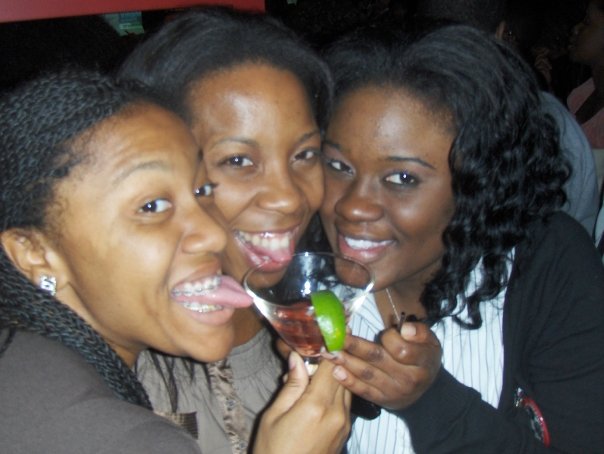 Tameka, Edtience, and me on Election Night 2008 at Happy Hour on U Street.