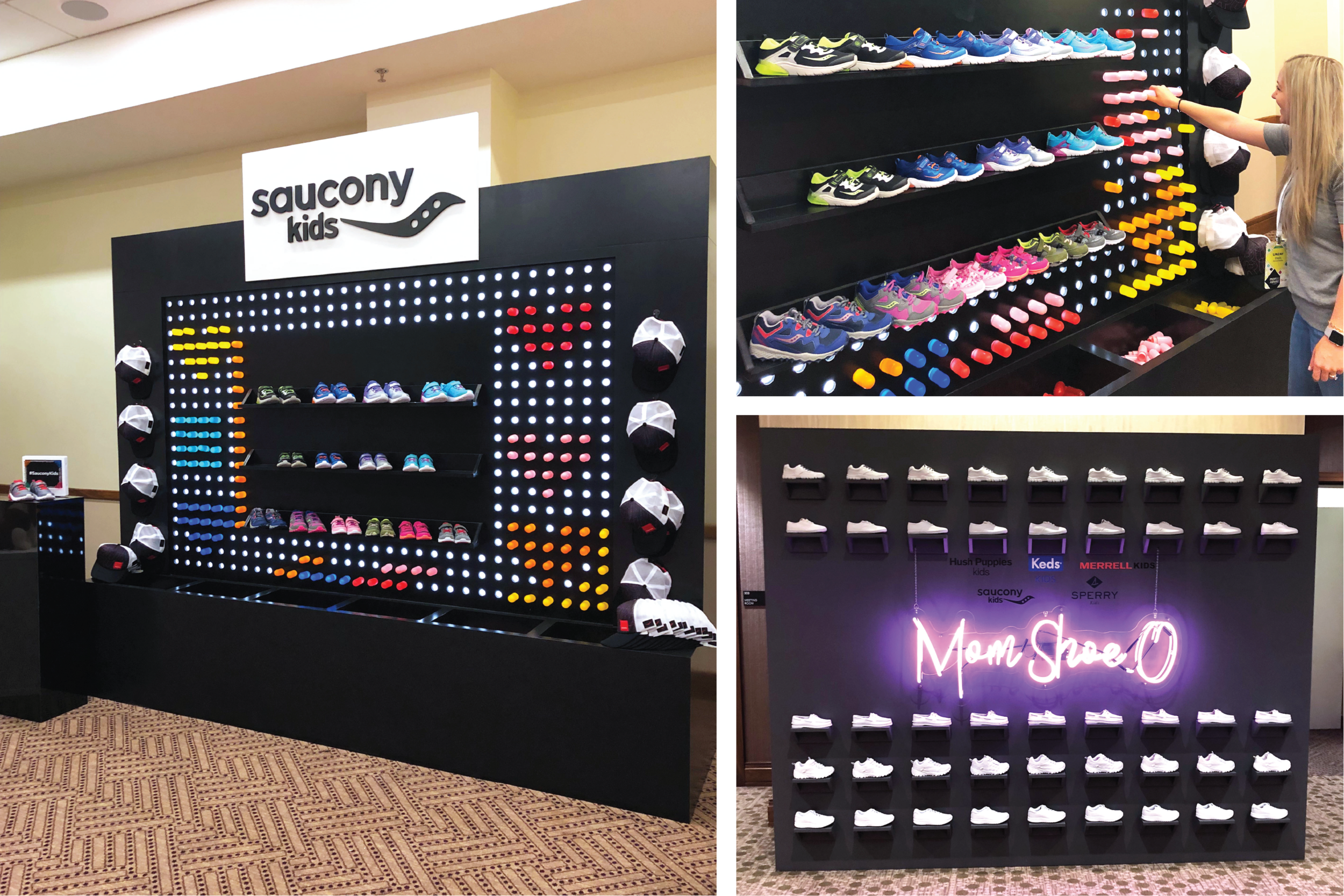  Foam sculpture, hardcoat, and scenic painting Branded vinyl, die-cut elements, and neon CNC and custom woodwork with lighting  