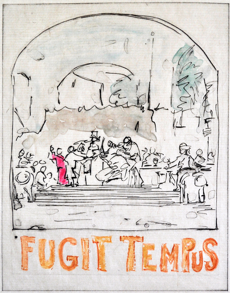 Fugit Tempus; 13 x 9"; monoprinted intaglio