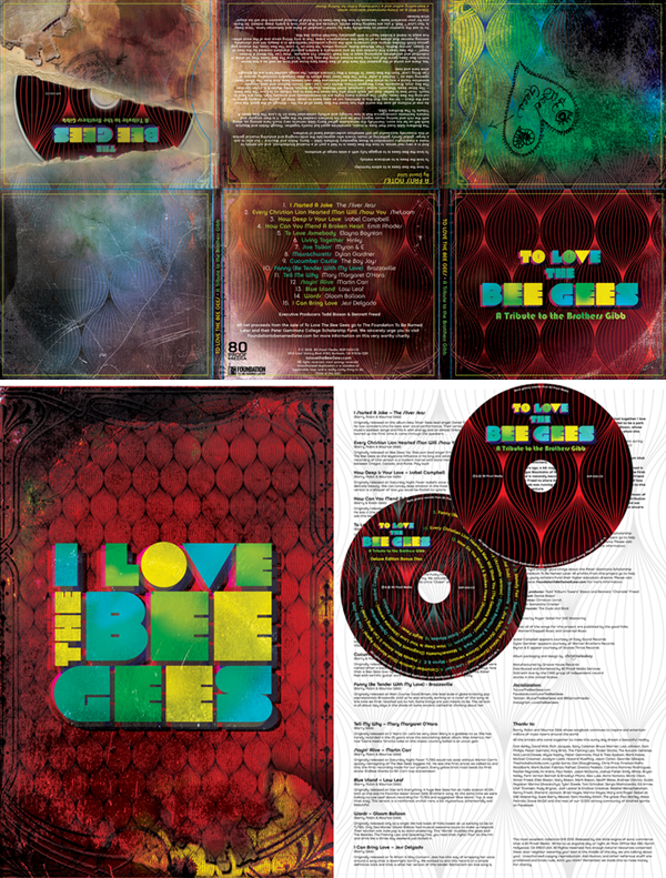 To Love The Bee Gees - A Tribute to the Brothers Gibb is a 2015 release that I designed and illustrated the album artwork and poster insert for this USA compilation release featuring Mary Margaret O'Hara, Isobel Cambpell (Belle & Sebastian), Emitt Rhodes, Dylan Gardner, Brazzaville, The Boy Joys, SheLoom, Martin Carr, Low Leaf, Kinky, Myron & E, The Silver Seas, Jess Delgado and more. It also includes an essay written by David Wild.