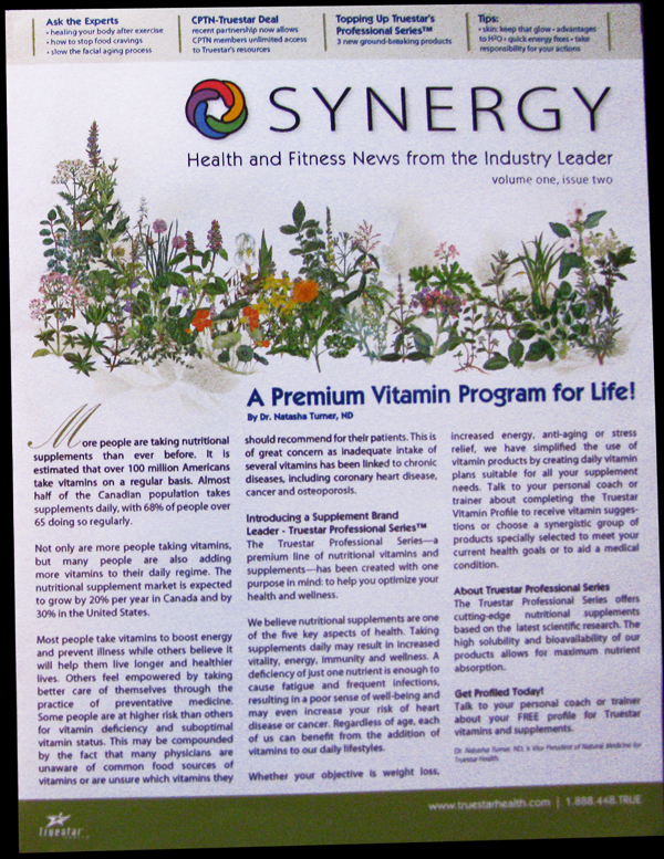 This was a health newsletter that I designed which we included in our customer shipments at Truestar Health. 