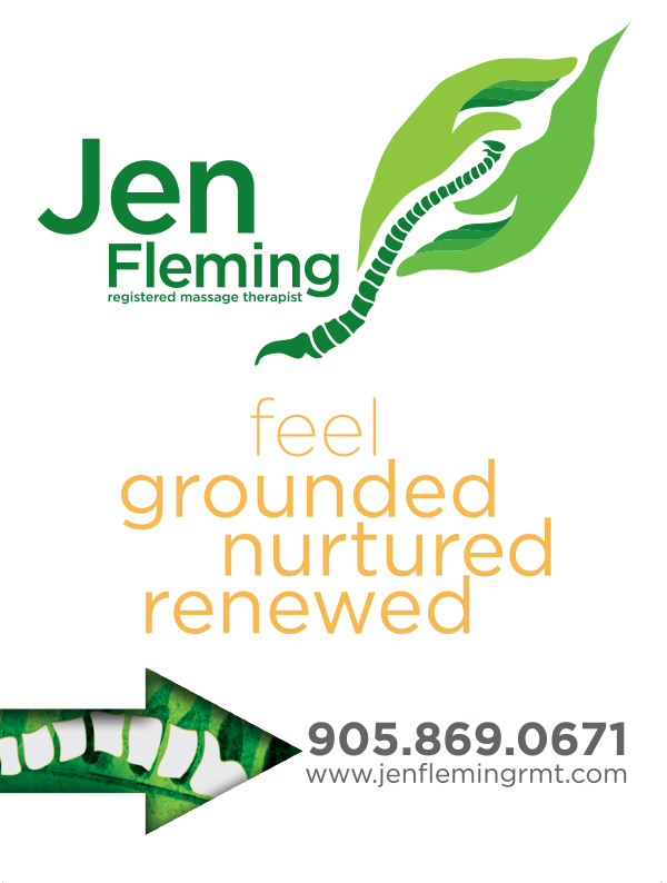 A sandwich board design that I created along with the logo for RMT, Jen Fleming. 