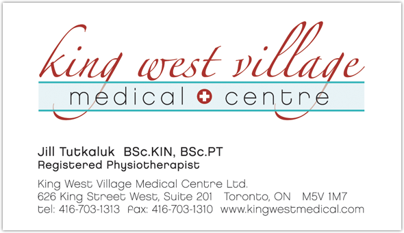 I designed the logo and business card for King West Village Medical Centre.