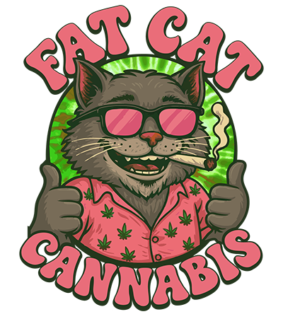   Fat Cat Cannabis provided a sketch of the cat and I enhanced the design, added elements, colour, background and designed the selected the font and treatment.       
