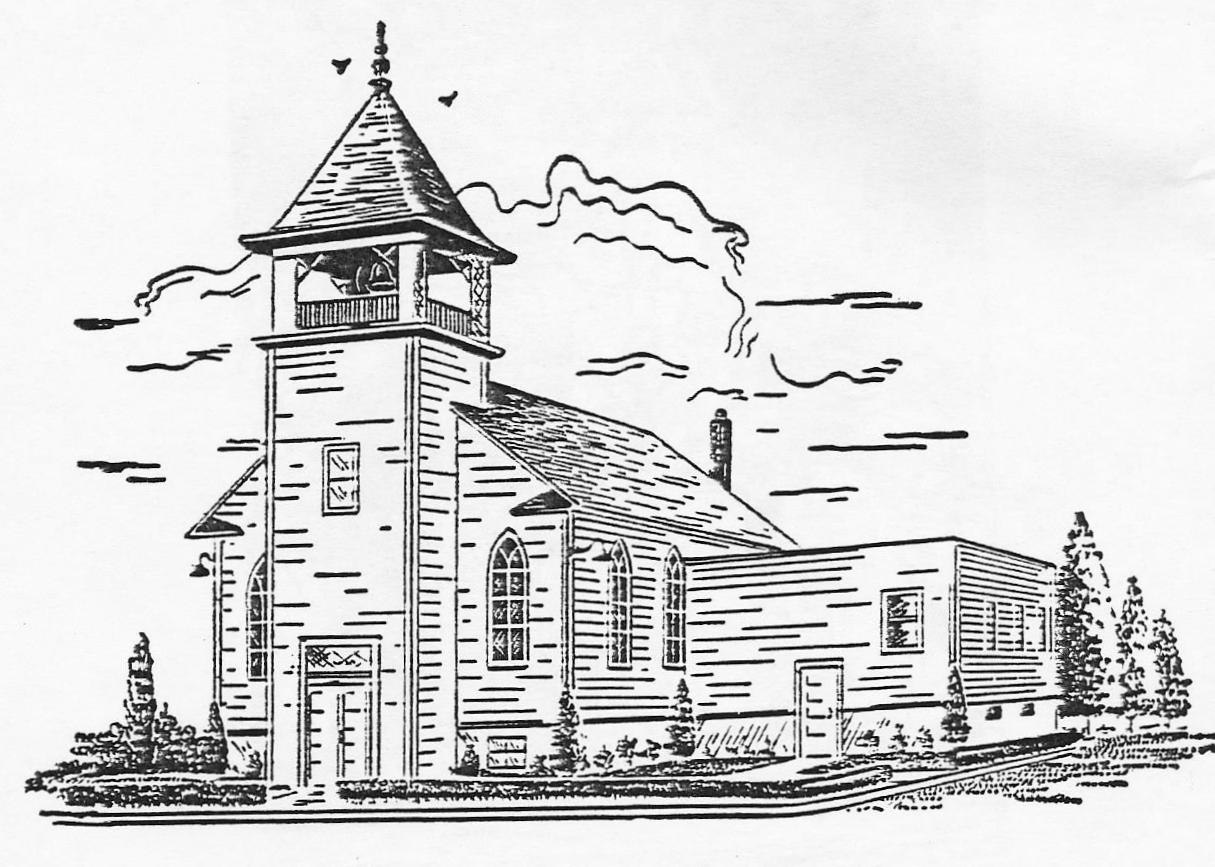 A beautiful sketch of the building in 1951 showing the new addition